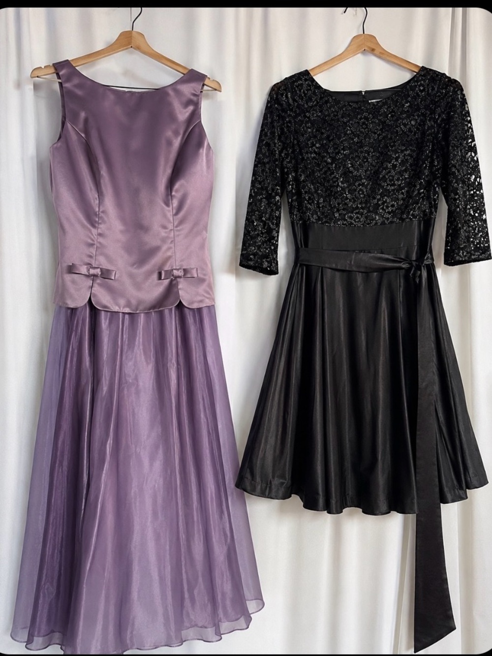 TWO FOR THE PRICE OF ONE!! Dave&Johnny Lavender Satin Jessica Howard gown!!